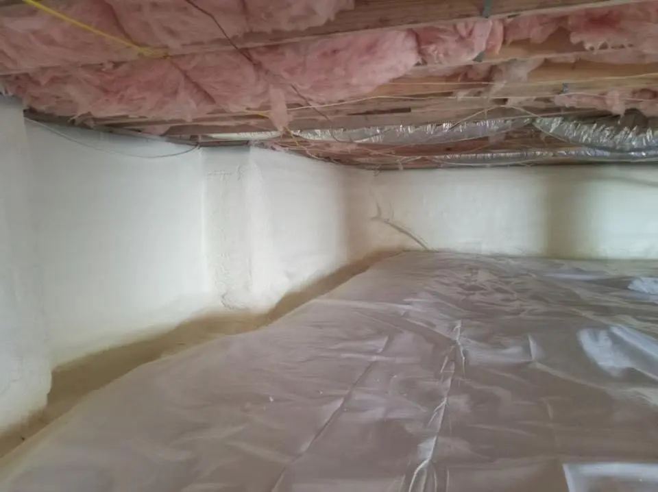 Crawl space encapsulation with closed-cell spray foam for Roof Waterproofing in Tarrant